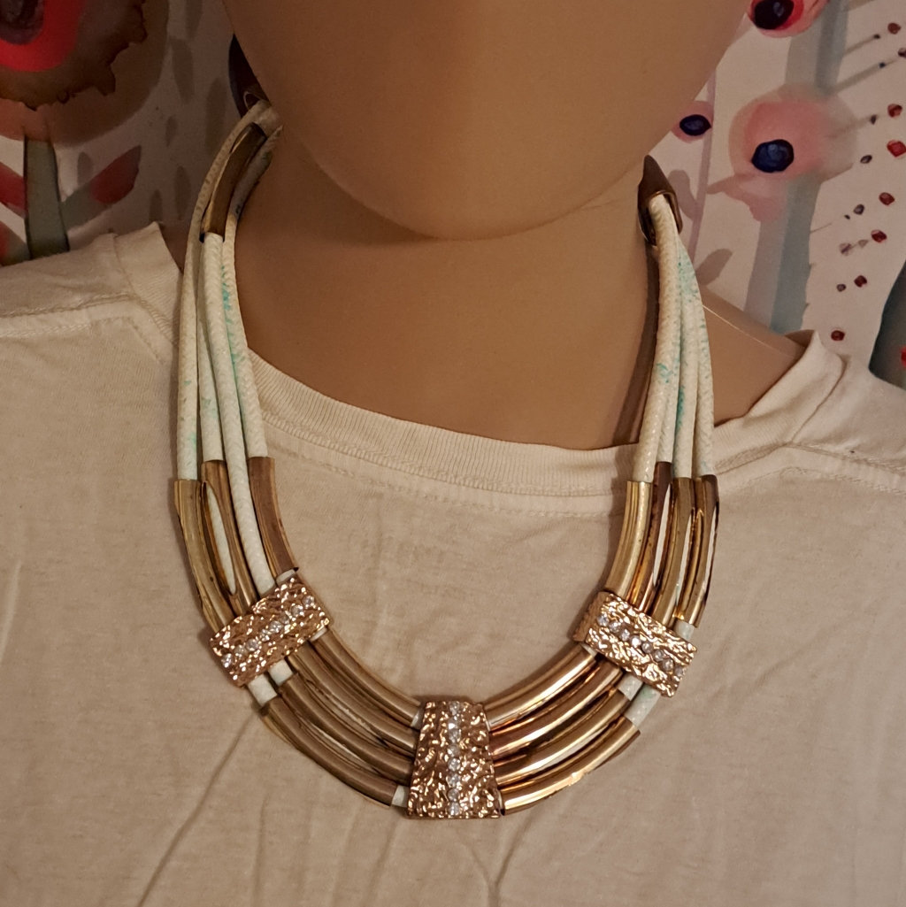 Bebe Gold And Cream Multi-Layer Necklace 7$